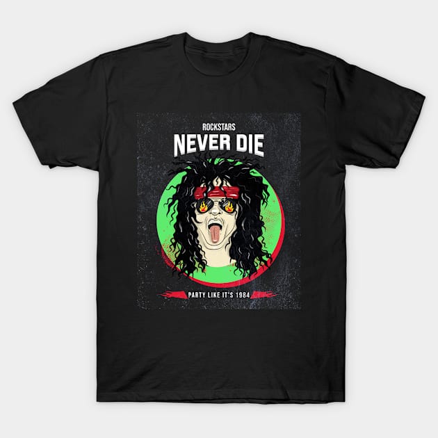 Rockstars Never Die Party Like it's 1984 T-Shirt by EPIC TEES